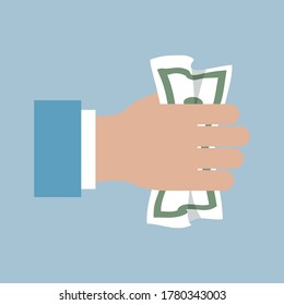 dinero de papel en tu mano