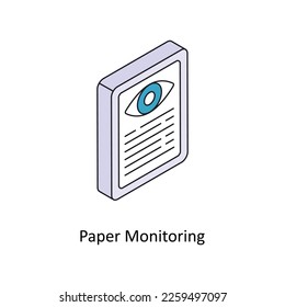 Paper Monitoring Vector Isometric Filled Outline icon for your digital or print projects.