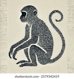 paper monkey vector art for t-shirt 