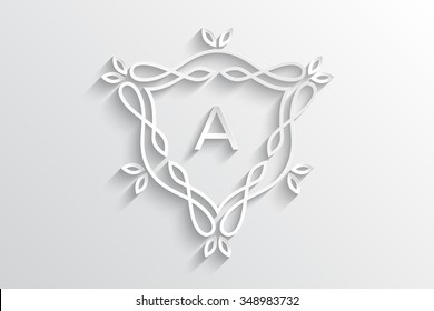 Paper A monogram letter logo design alphabet collection