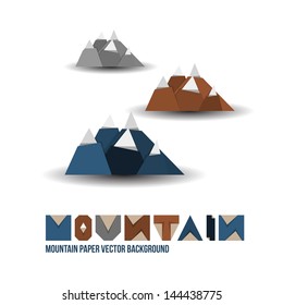 Paper Mountain Background - Vector Illustration - Flat Design