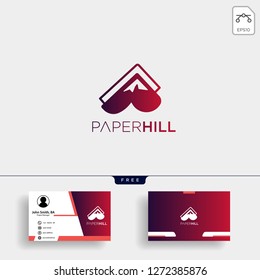 paper mountain creative logo template vector illustration with business card template - vector