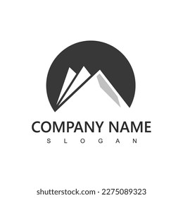 Paper Mountain Logo Design Vector