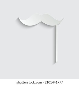 paper moustache on a stick icon vector