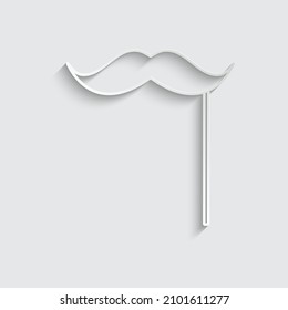 paper moustache on a stick icon vector