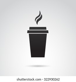 Paper Mug With Hot Drink Inside. Vector Illustration.