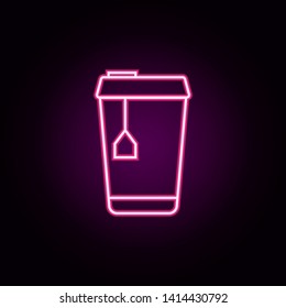 Paper mug with hot tea inside icon. Universal set of web for website design and development, app development