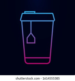 Paper mug with hot tea inside line nolan icon. Simple thin line, outline vector of web icons for ui and ux, website or mobile application