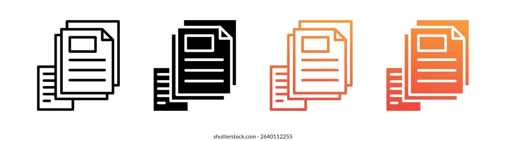 Paper Multi Style Icon Set Vector