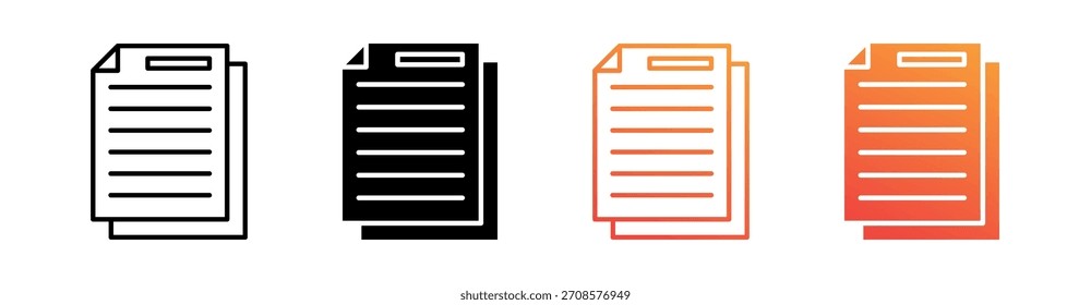 Paper Multiple Style Icon Set Collection