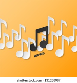 Paper music notes