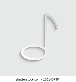 papel Nota musical - icono vector 
