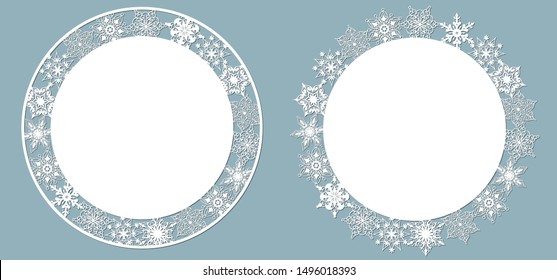 paper napkin under the cake or dish. Laser cut. Set template for laser cutting and Plotter. Vector illustration. Pattern for the laser cut, plotter and screen printing.