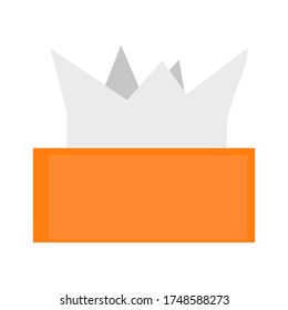 Paper napkins in a box. Flat style. Vector illustration.