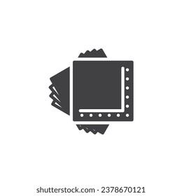 Paper napkins vector icon. filled flat sign for mobile concept and web design. Wet napkins pack glyph icon. Symbol, logo illustration. Vector graphics