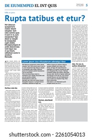 Paper newspaper design template with article, news and blue headline