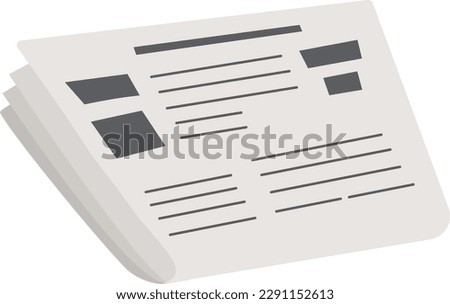 paper newspaper illustration in flat style symbol