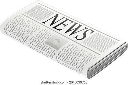 Zeitung in isometrischer 3D-Ansicht (Ausschnitt)
