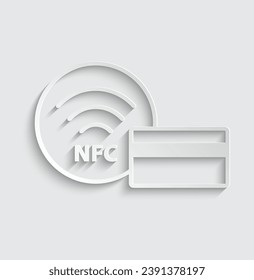 paper nfc icon vector wireless card pay payment