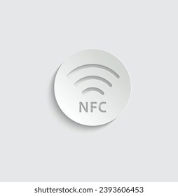 paper nfc icon vector wireless pay payment