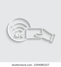 paper nfc icon vector wireless card pay payment