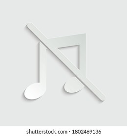 paper  No music  vector. Not allow music  sign.   prohibiting sing 