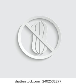 paper no peanut icon vector peanut 
 allergy sign
