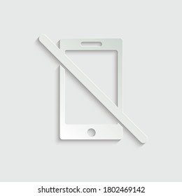 paper  No phone vector. Not allow ice smart mobile device sign.  prohibiting sing 