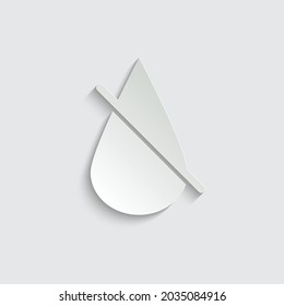 Papier auf Wassersymbol. Wasserkontakt vermeiden. 