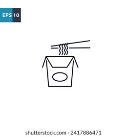 Paper noddle box outline icon Vector illustration