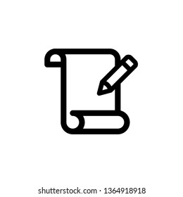 Paper, note, book flat icon. Editable vector stroke 64x64 Pixel.