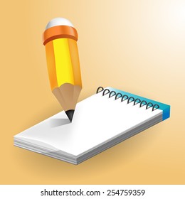 Paper Note book white vector
