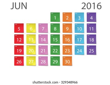 paper note calendar 2016 for private and office user