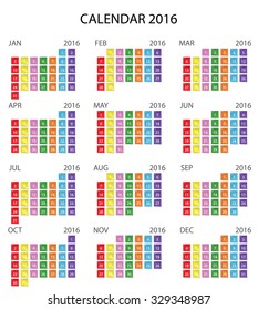 paper note calendar 2016 for private and office user