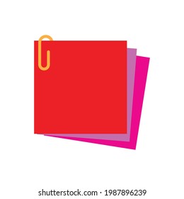 paper note with clip icon vector