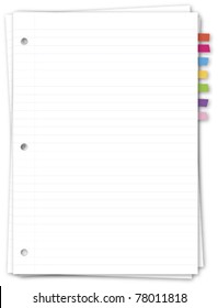 Paper note with color bookmark