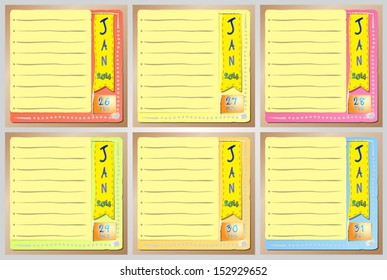 Paper note of a day on January 2014