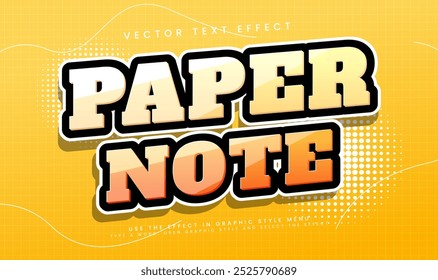 Paper note editable vector text effect with minimalist sticker concept