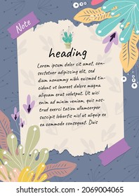 paper note paper frame natural art design background illustration vector