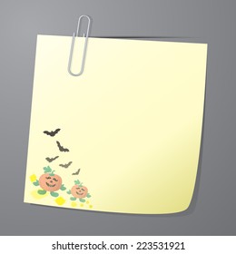 Paper note of Halloween background, Vector illustration EPS10