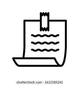 paper note icon with black line style
