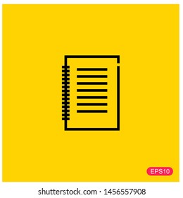 paper note icon with yellow background. vector illustration