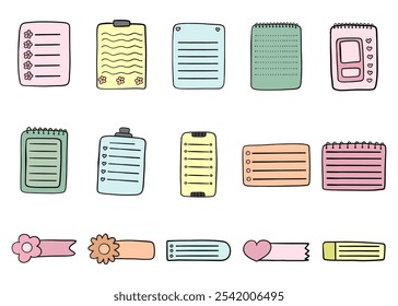 ícones de notas de papel para seu design	
