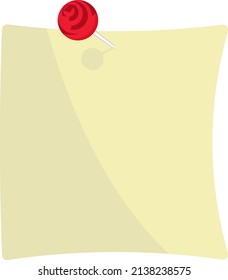 Paper note, illustration, vector on a white background.