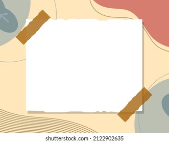 Paper Note Isolated on A Minimalist Boho Style Background Vector Design eps10 great to be used as a paper note with high quality background design