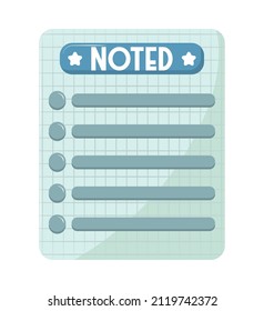 nota de papel con icono de líneas aislado