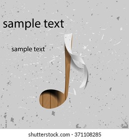 Paper Note Music Badge. Music icon