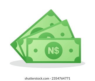 Paper note with Namibia dollar Sign. Banknote cash money symbol. Saving, exchange, finance and budget concept. Namibia currency symbol.