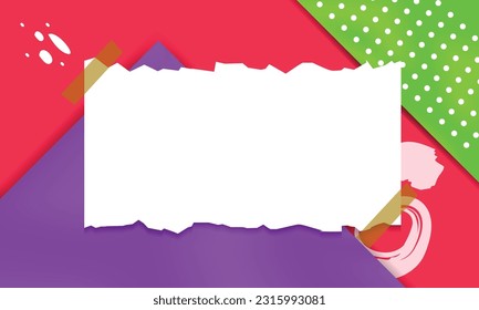 Paper note on abstract torn ripped paper background