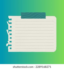 Paper note on green degrade background